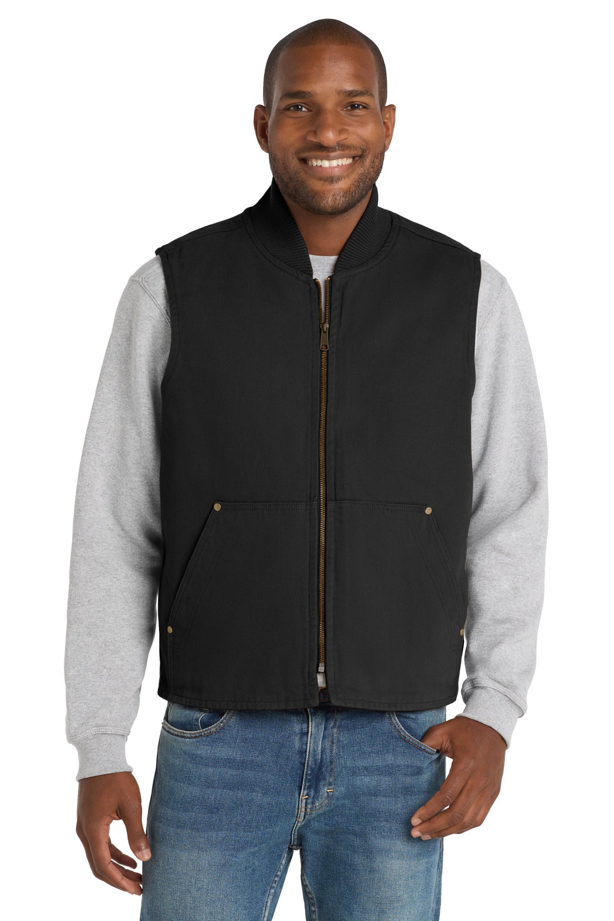 CornerStone Washed Duck Cloth Vest. CSV40 - Black