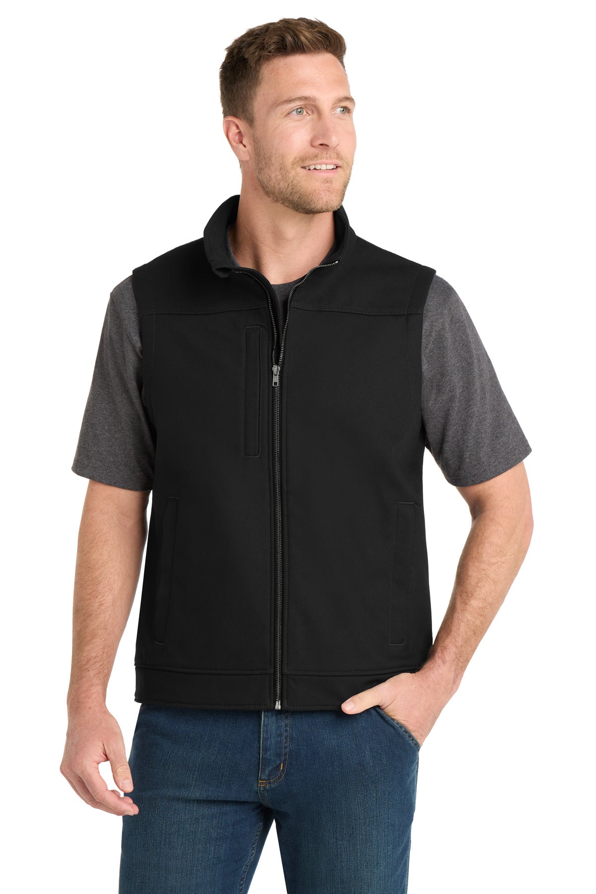 CornerStone Duck Bonded Soft Shell Vest CSV60 - Black