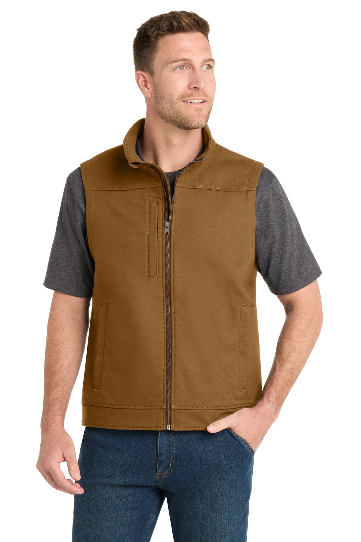 CornerStone Duck Bonded Soft Shell Vest CSV60 - Duck Brown