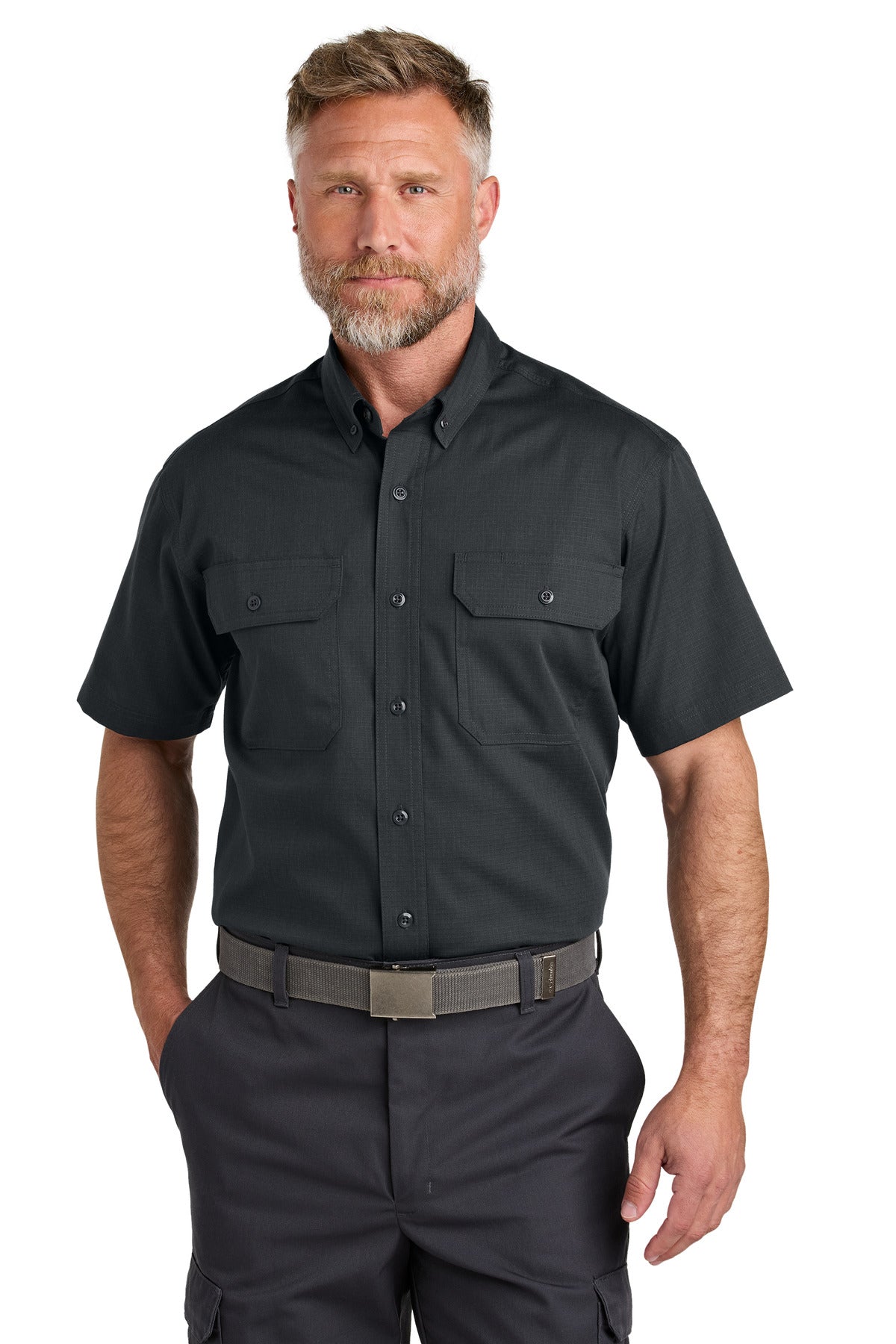 CornerStone Short Sleeve Select Ripstop Shirt CSW175 - Echo Steel