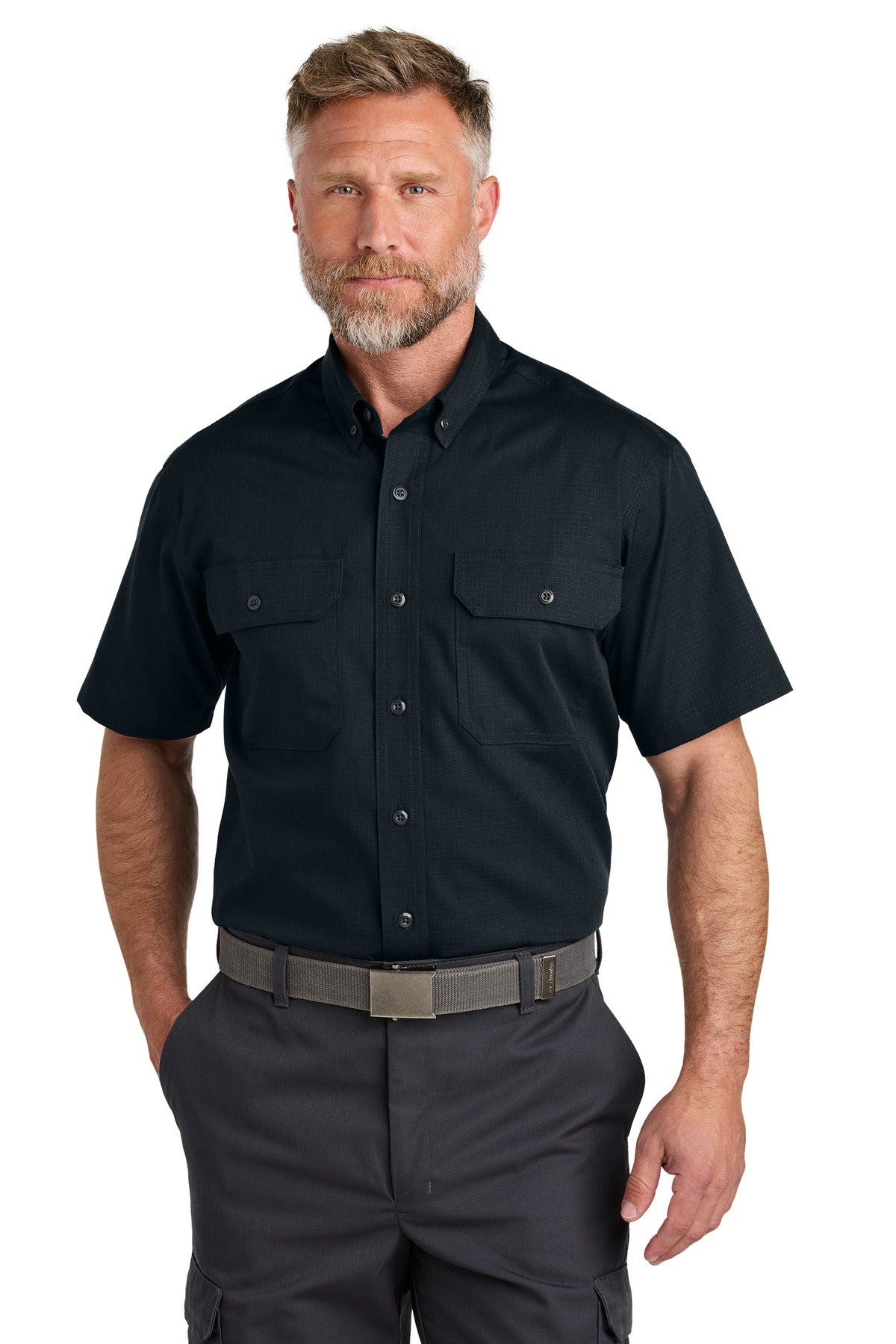 CornerStone Short Sleeve Select Ripstop Shirt CSW175 - Navy Blue