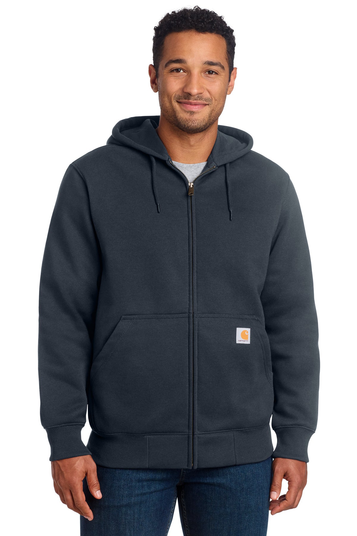 Carhartt  Rain Defender  Paxton Heavyweight Hooded Zip-Front Sweatshirt. CT100614 - New Navy