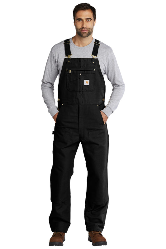 Carhartt Duck Unlined Bib Overalls. CT102776 - Black