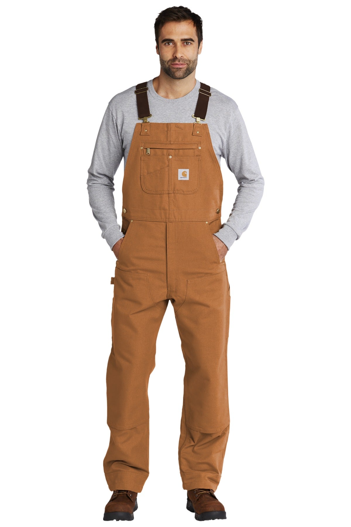 Carhartt Duck Unlined Bib Overalls. CT102776 - Carhartt Brown
