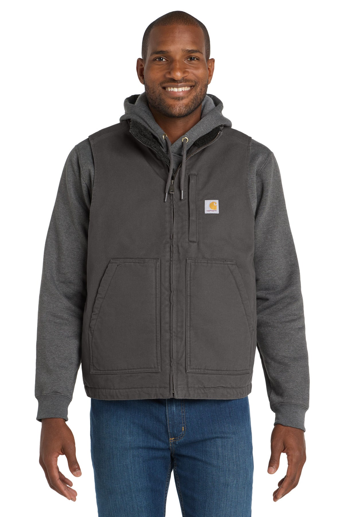 Carhartt Sherpa-Lined Mock Neck Vest CT104277 - Gravel