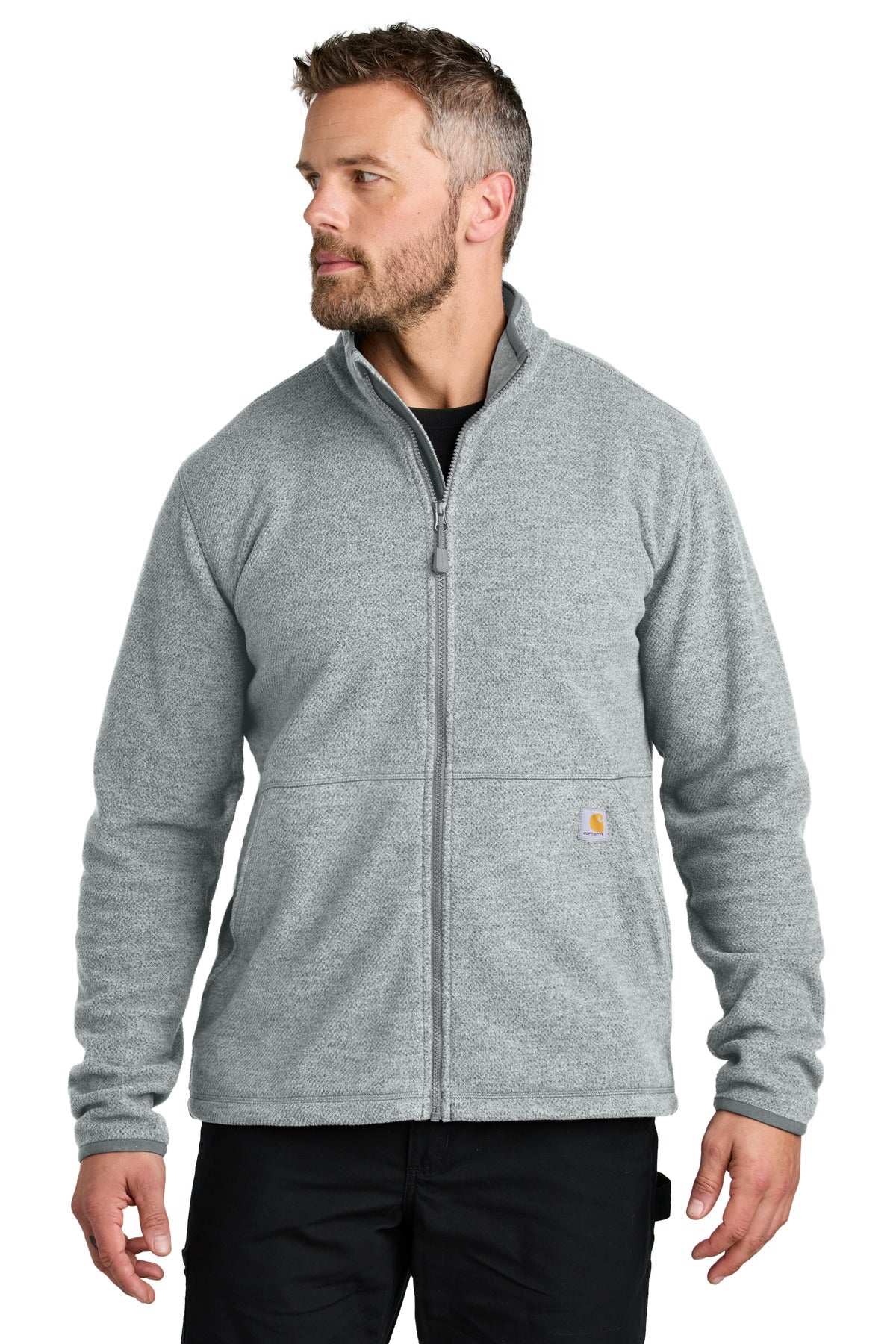 Carhartt Textured Full-Zip Fleece Jacket CT106416 - Heather Grey