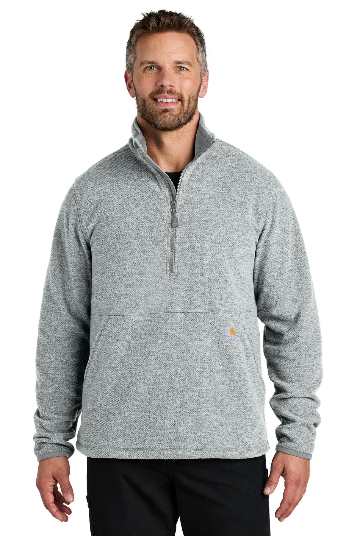 Carhartt Textured 1/2-Zip Fleece Jacket CT106417 - Heather Grey