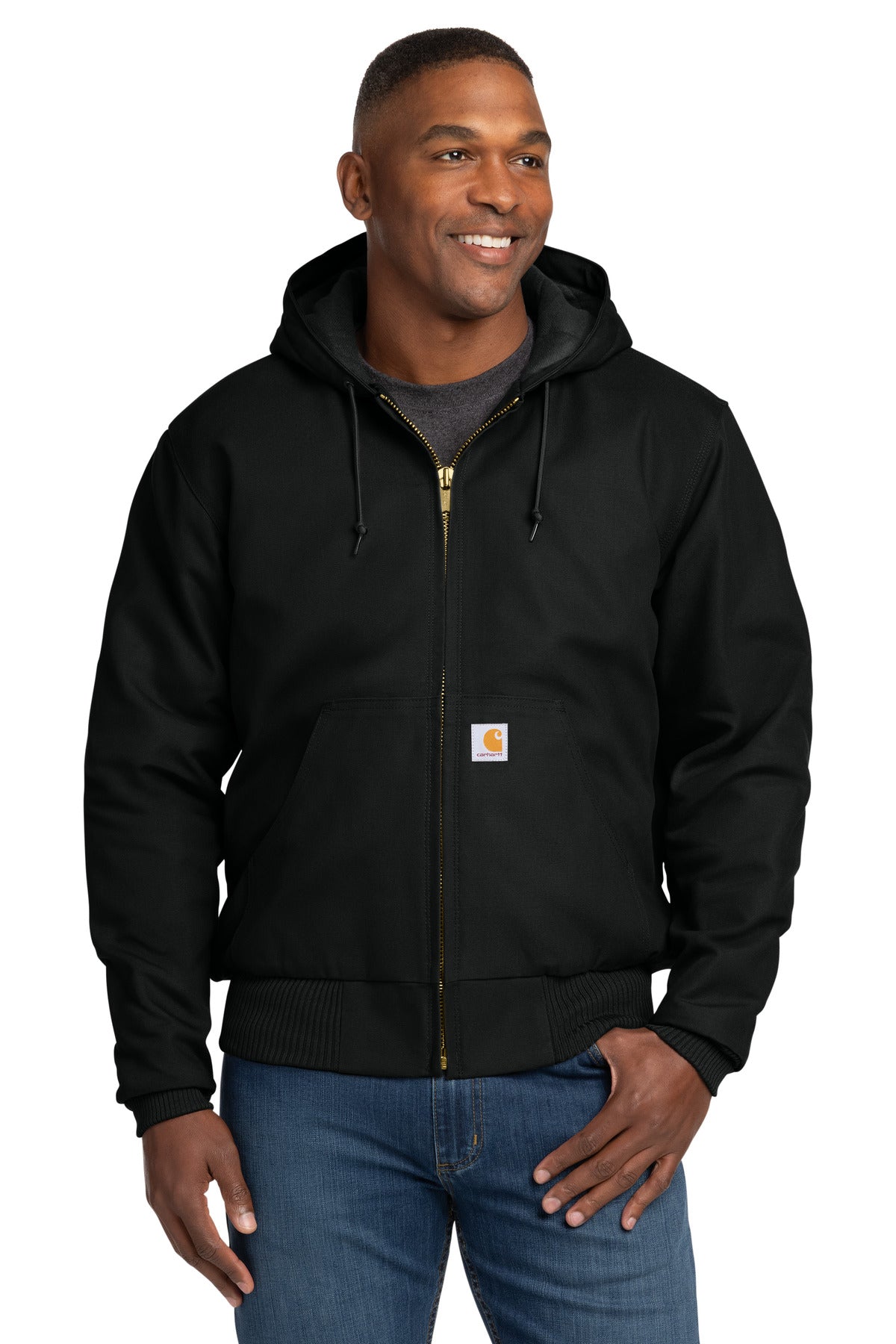 Carhartt  Quilted-Flanne-Lined Duck Active Jac. CT106677 - Black