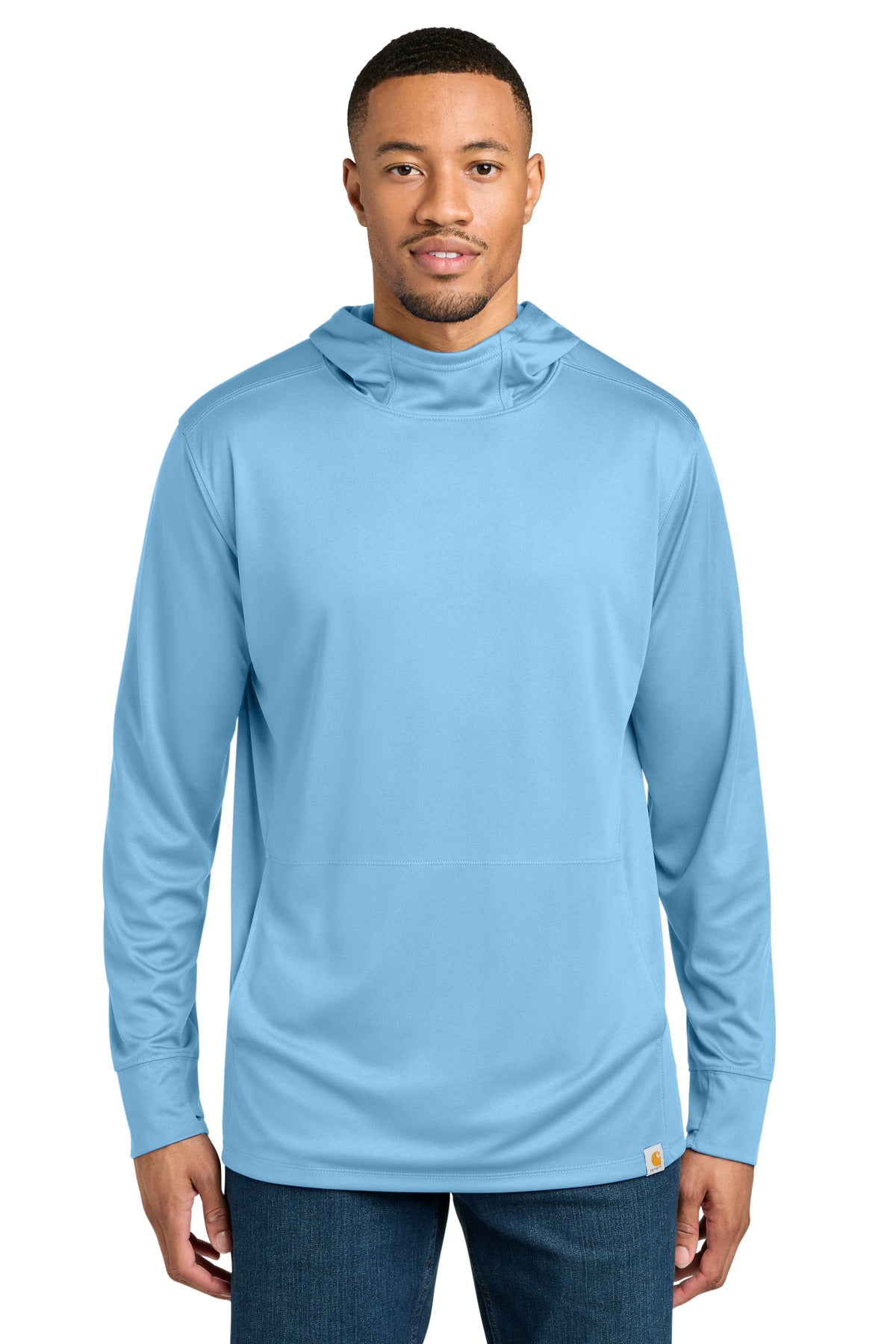 Carhartt Force Sun Defender Long Sleeve Hooded T-Shirt CT106923 - Fresh Water Blue