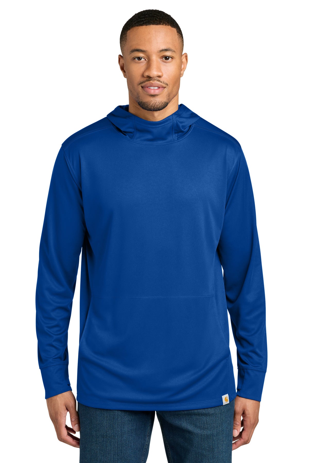 Carhartt Force Sun Defender Long Sleeve Hooded T-Shirt CT106923 - Royal Glass Blue