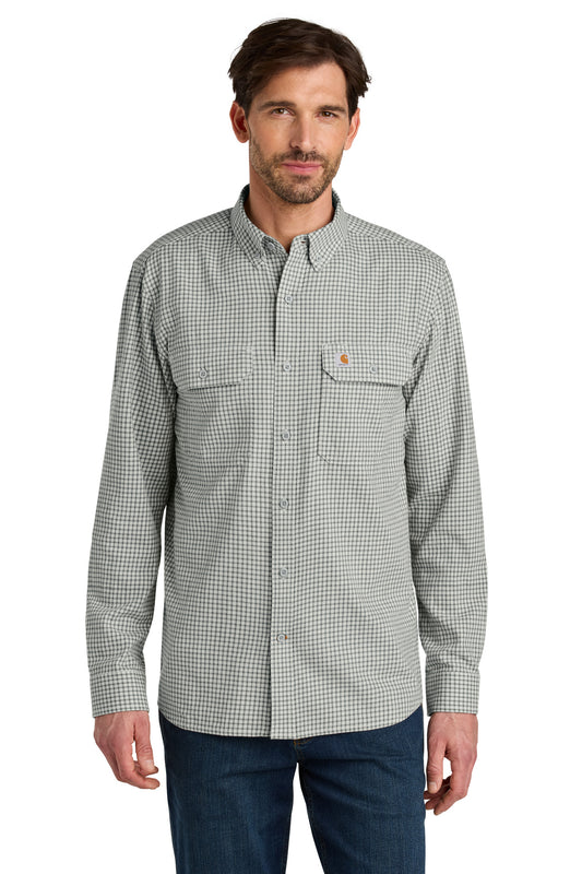 Carhartt Rugged Flex Plaid Long Sleeve Shirt CT107109 - Check Steel Malt
