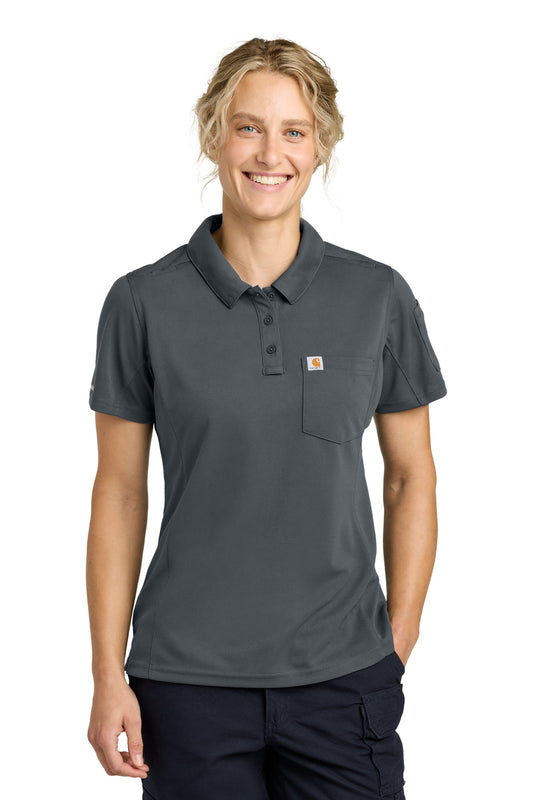 Carhartt Women's FLD & RSCU Polo CTC12119 - Pewter
