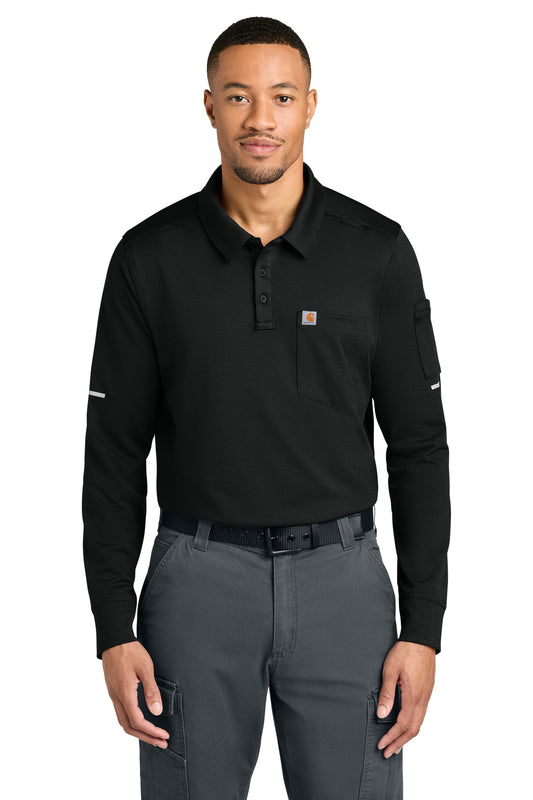 Carhartt FLD & RSCU Long Sleeve Polo CTC16129 - Black