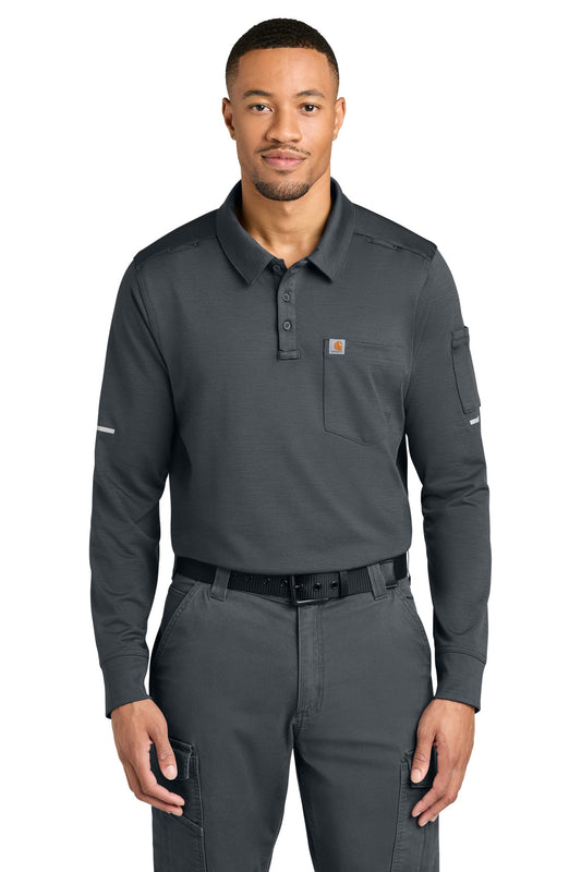 Carhartt FLD & RSCU Long Sleeve Polo CTC16129 - Pewter