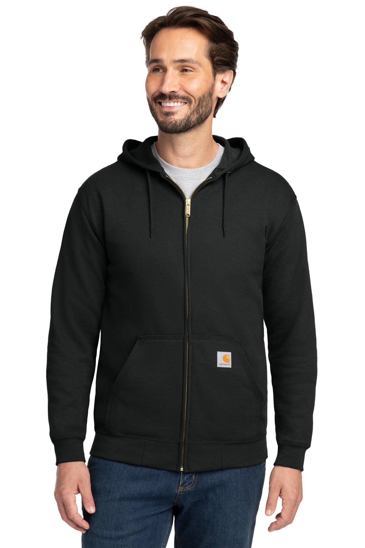 Carhartt  Midweight Hooded Zip-Front Sweatshirt. CTK122 - Black