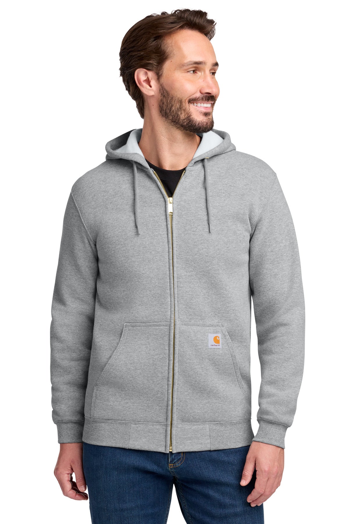 Carhartt  Midweight Hooded Zip-Front Sweatshirt. CTK122 - Heather Grey