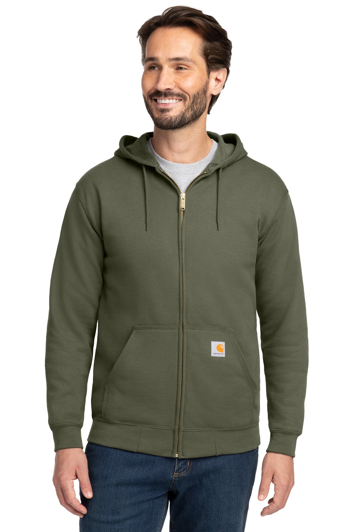 Carhartt  Midweight Hooded Zip-Front Sweatshirt. CTK122 - Moss