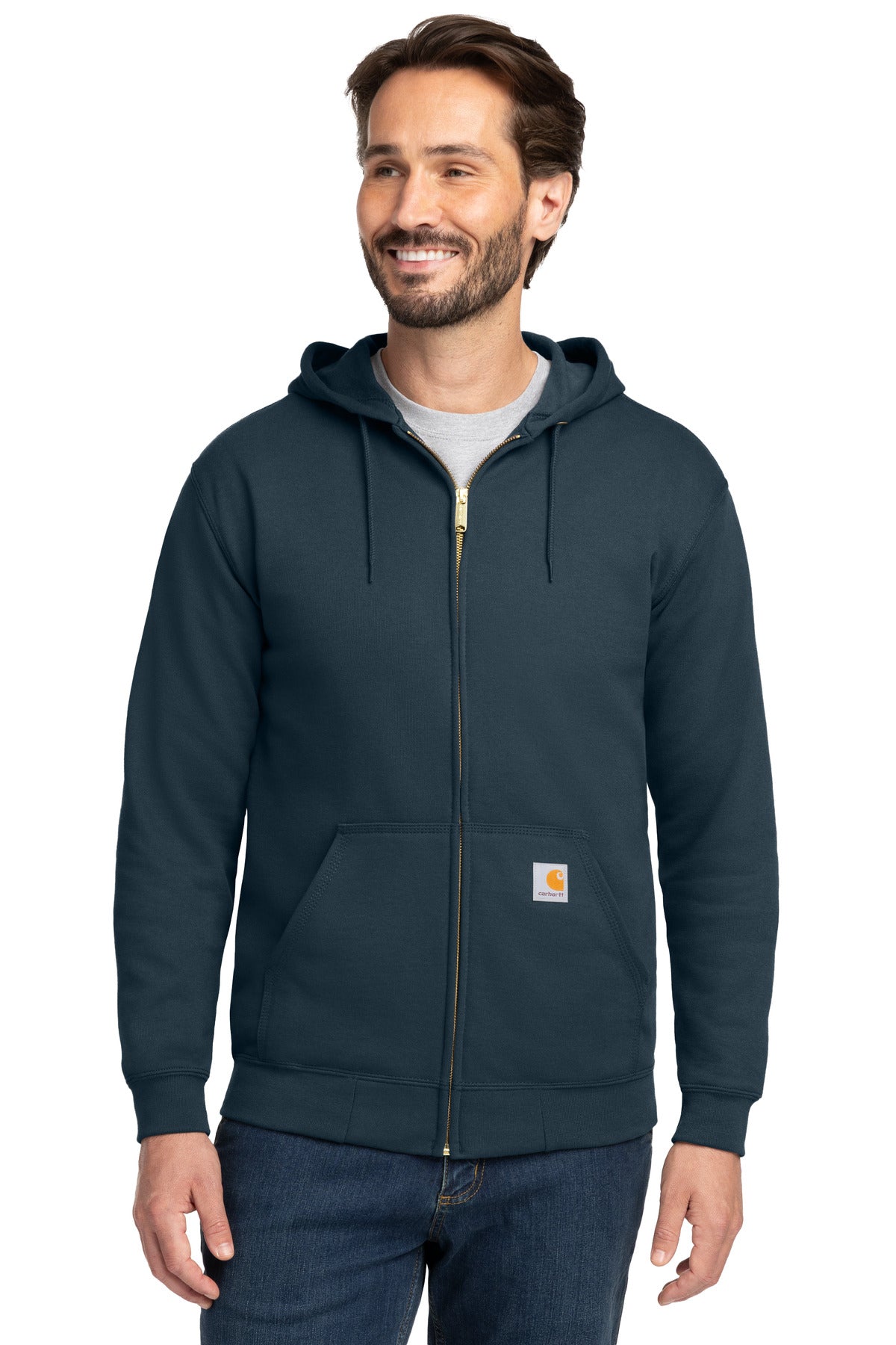 Carhartt  Midweight Hooded Zip-Front Sweatshirt. CTK122 - New Navy
