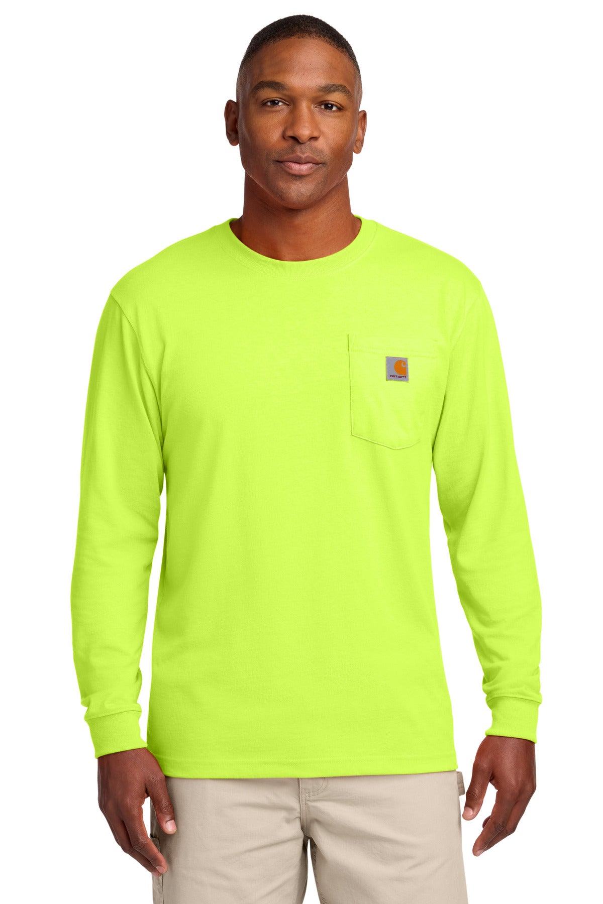 Carhartt  Workwear Pocket Long Sleeve T-Shirt. CTK126 - Brite Lime