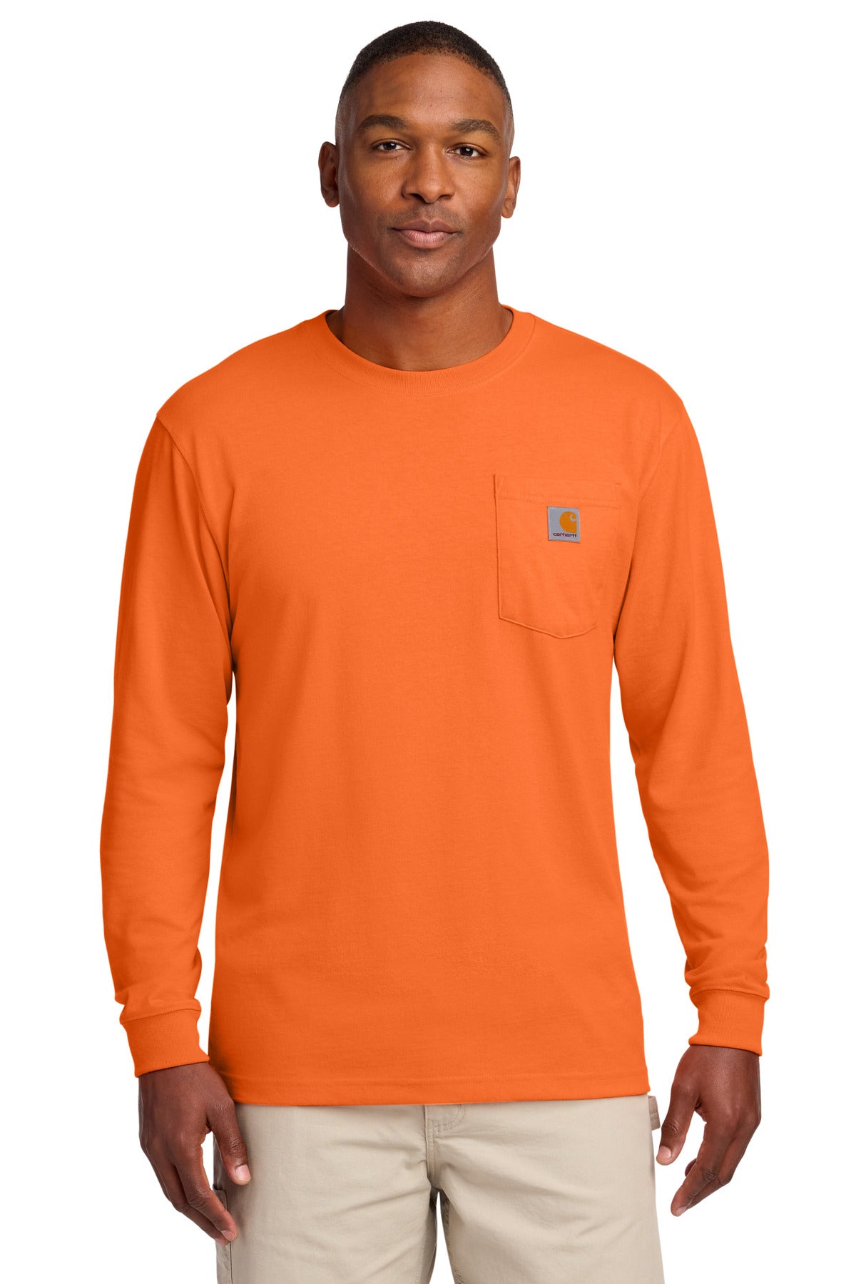 Carhartt  Workwear Pocket Long Sleeve T-Shirt. CTK126 - Brite Orange