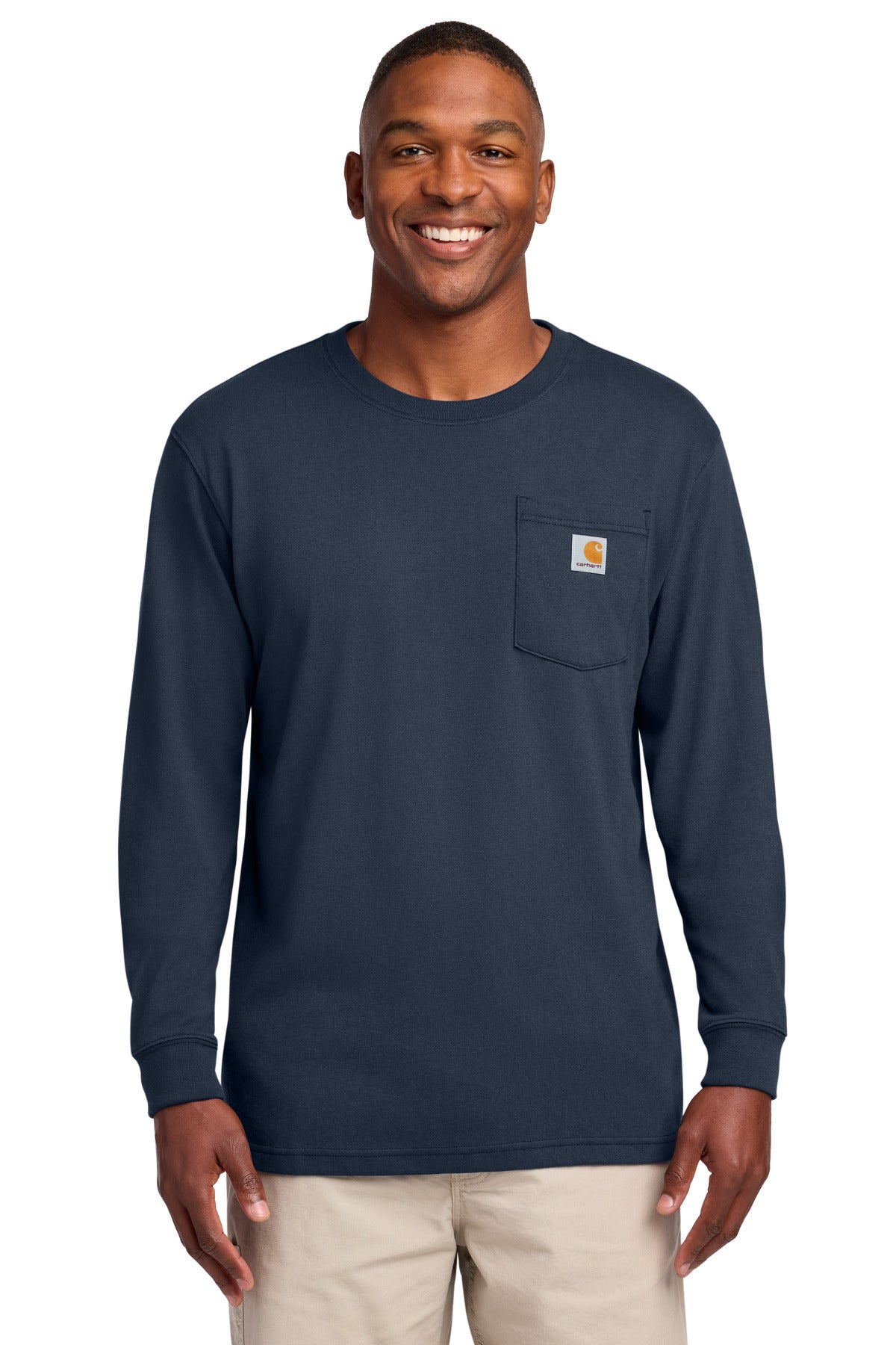 Carhartt  Workwear Pocket Long Sleeve T-Shirt. CTK126 - Navy