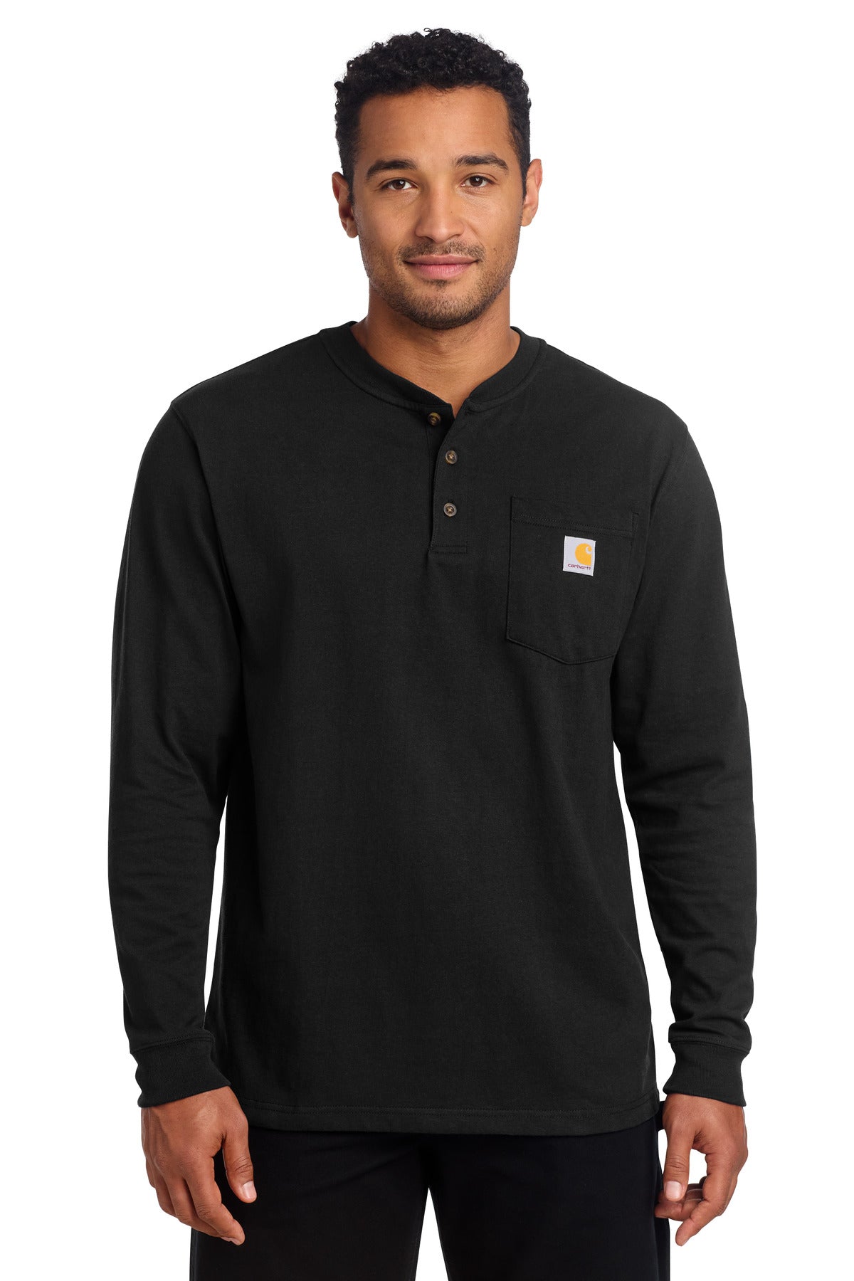 Carhartt Long Sleeve Henley T-Shirt CTK128 - Black