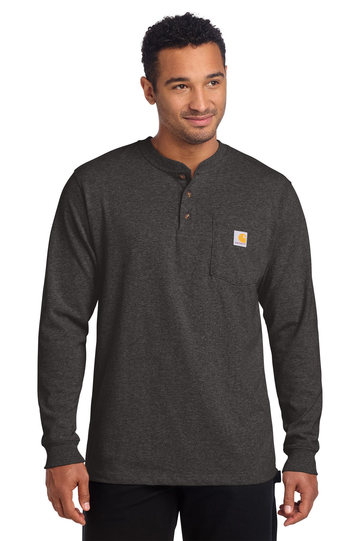 Carhartt Long Sleeve Henley T-Shirt CTK128 - Carbon Heather