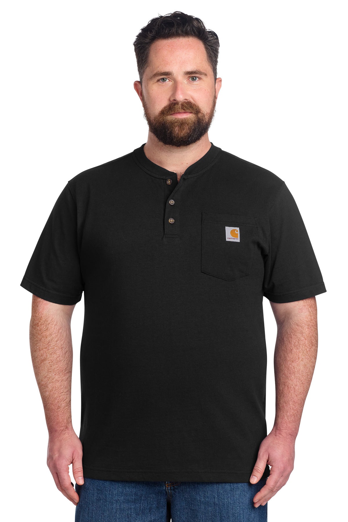 Carhartt Short Sleeve Henley T-Shirt CTK84 - Black