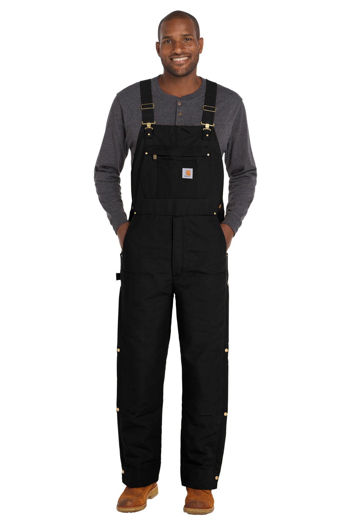 Carhartt Tall Firm Duck Insulated Bib Overalls CTT106672 - Black