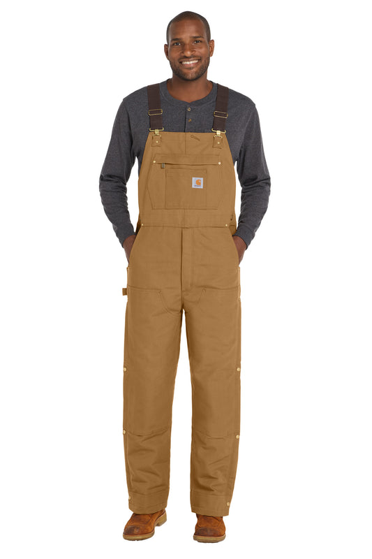 Carhartt Tall Firm Duck Insulated Bib Overalls CTT106672 - Carhartt Brown