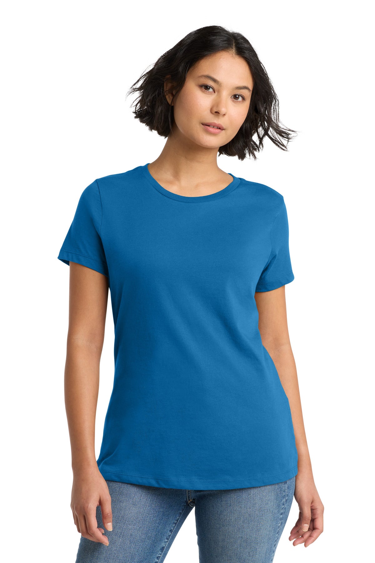District Women's Perfect WeightTee. DM104L - Bright Blue