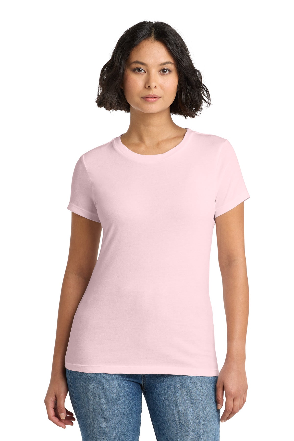 District Women's Perfect WeightTee. DM104L - Carnation Pink