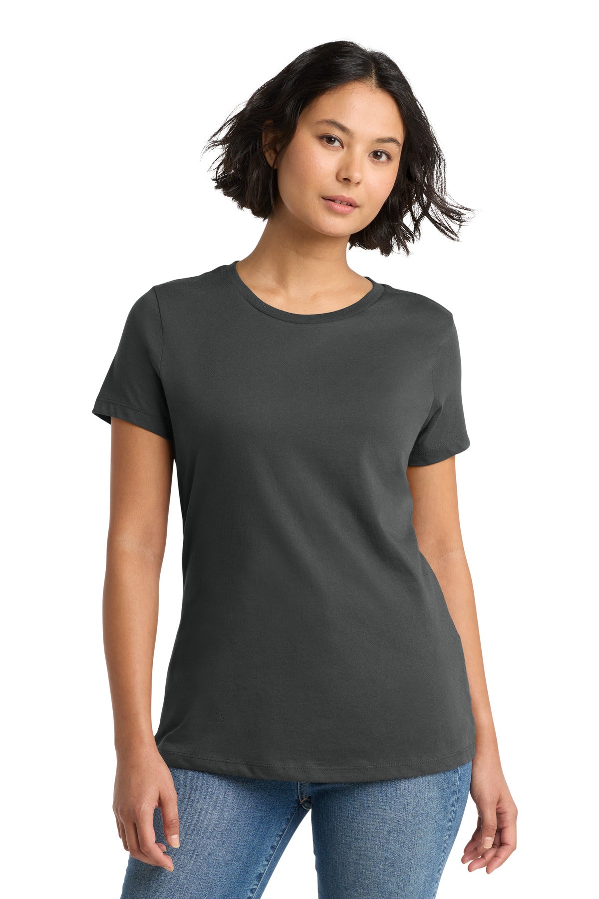 District Women's Perfect WeightTee. DM104L - Charcoal