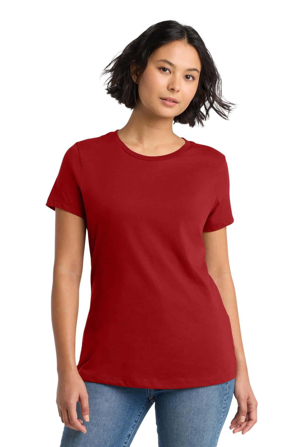 District Women's Perfect WeightTee. DM104L - Classic Red