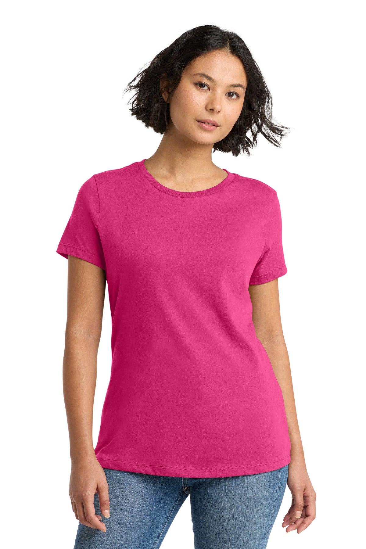 District Women's Perfect WeightTee. DM104L - Dark Fuchsia