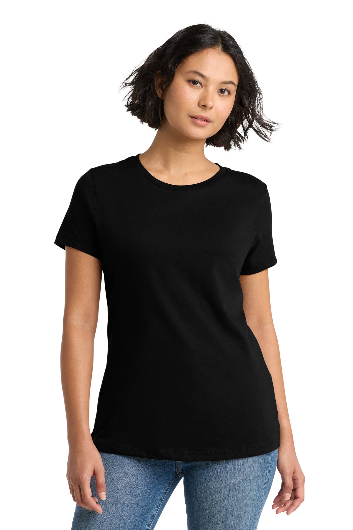 District Women's Perfect WeightTee. DM104L - Jet Black