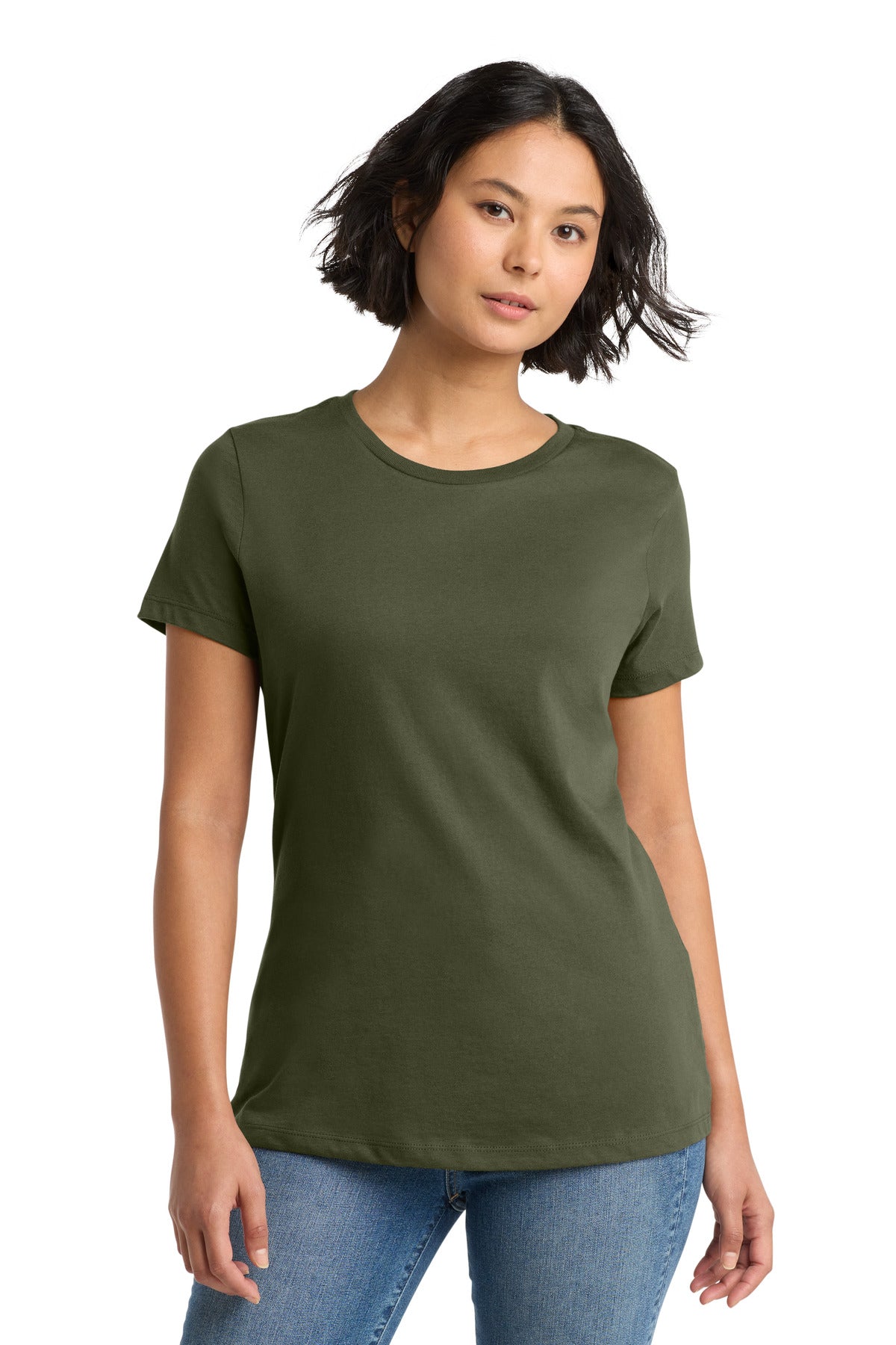 District Women's Perfect WeightTee. DM104L - Military Green