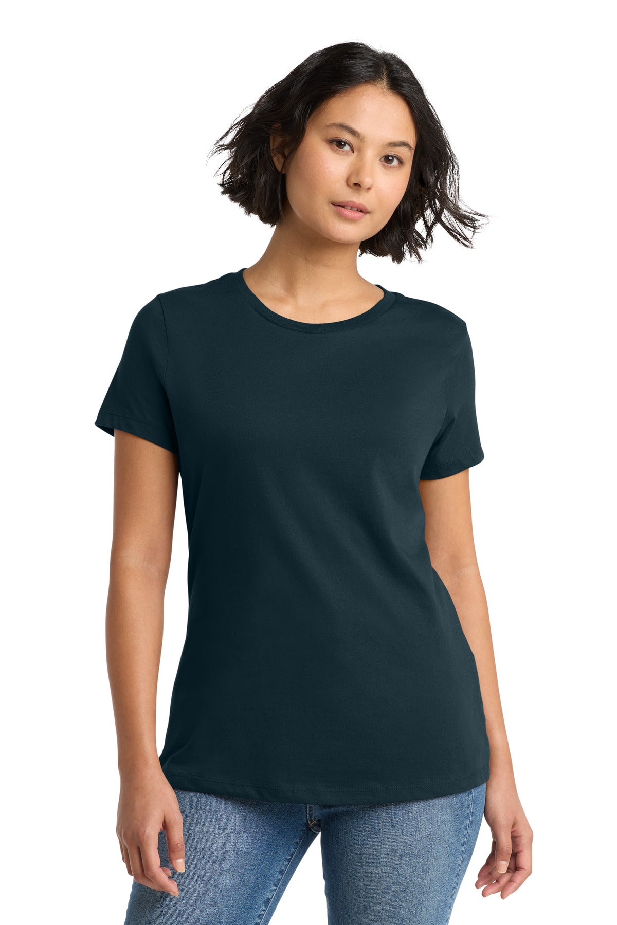 District Women's Perfect WeightTee. DM104L - New Navy