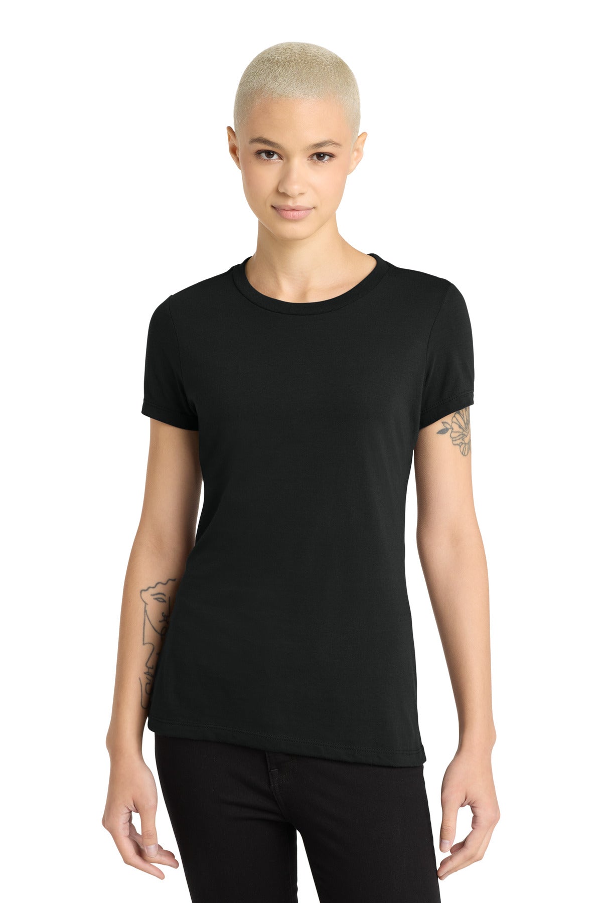 District  Women's Perfect Blend CVC Tee. DM108L - Black