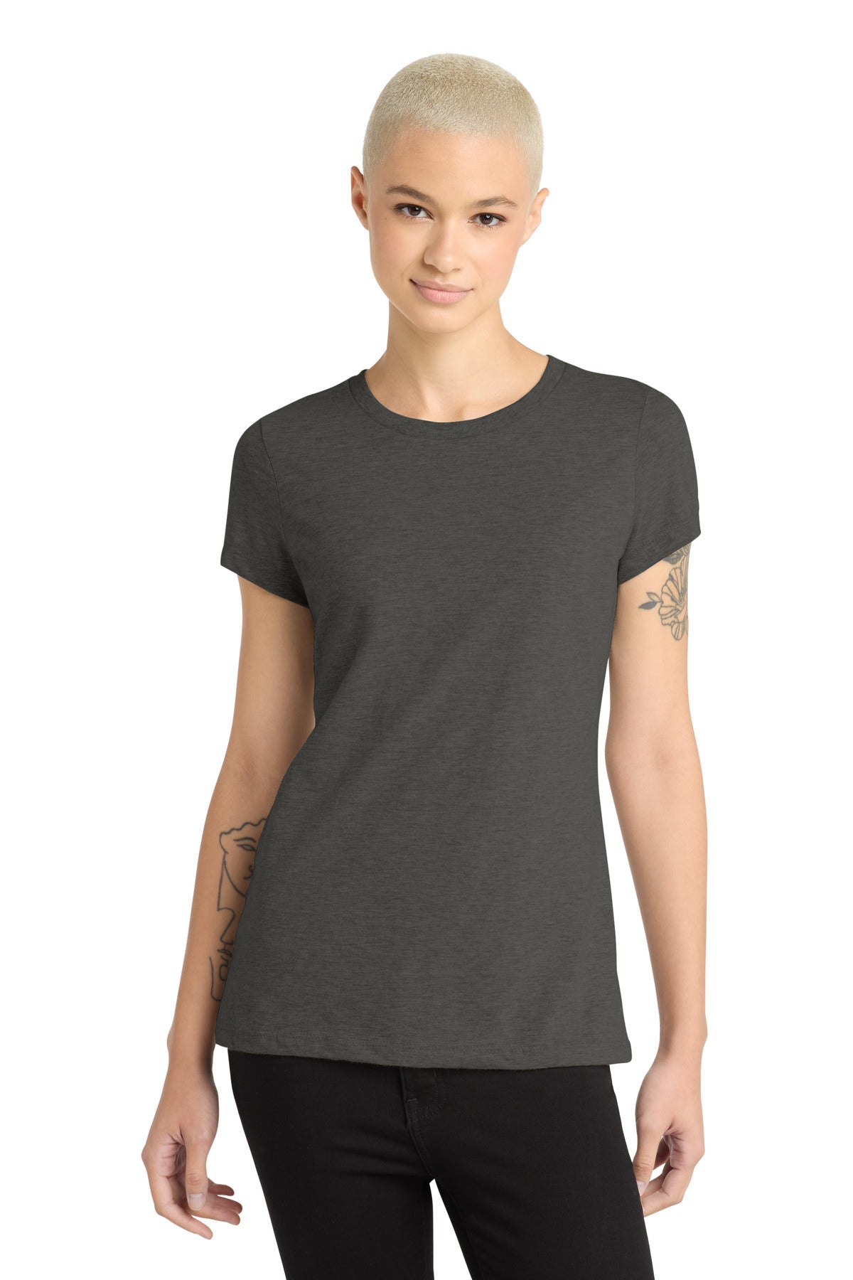 District  Women's Perfect Blend CVC Tee. DM108L - Heathered Charcoal