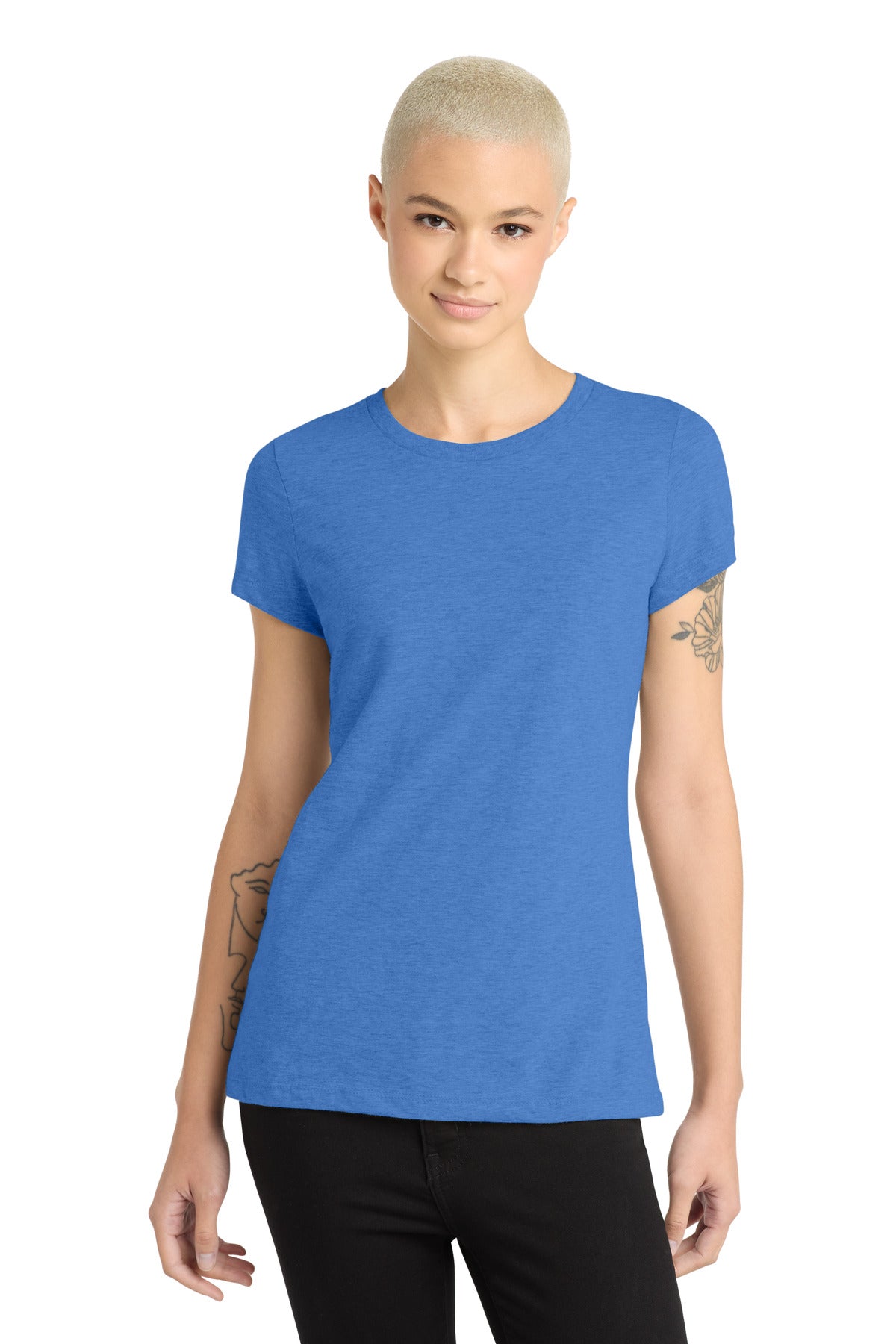 District  Women's Perfect Blend CVC Tee. DM108L - Heathered Royal
