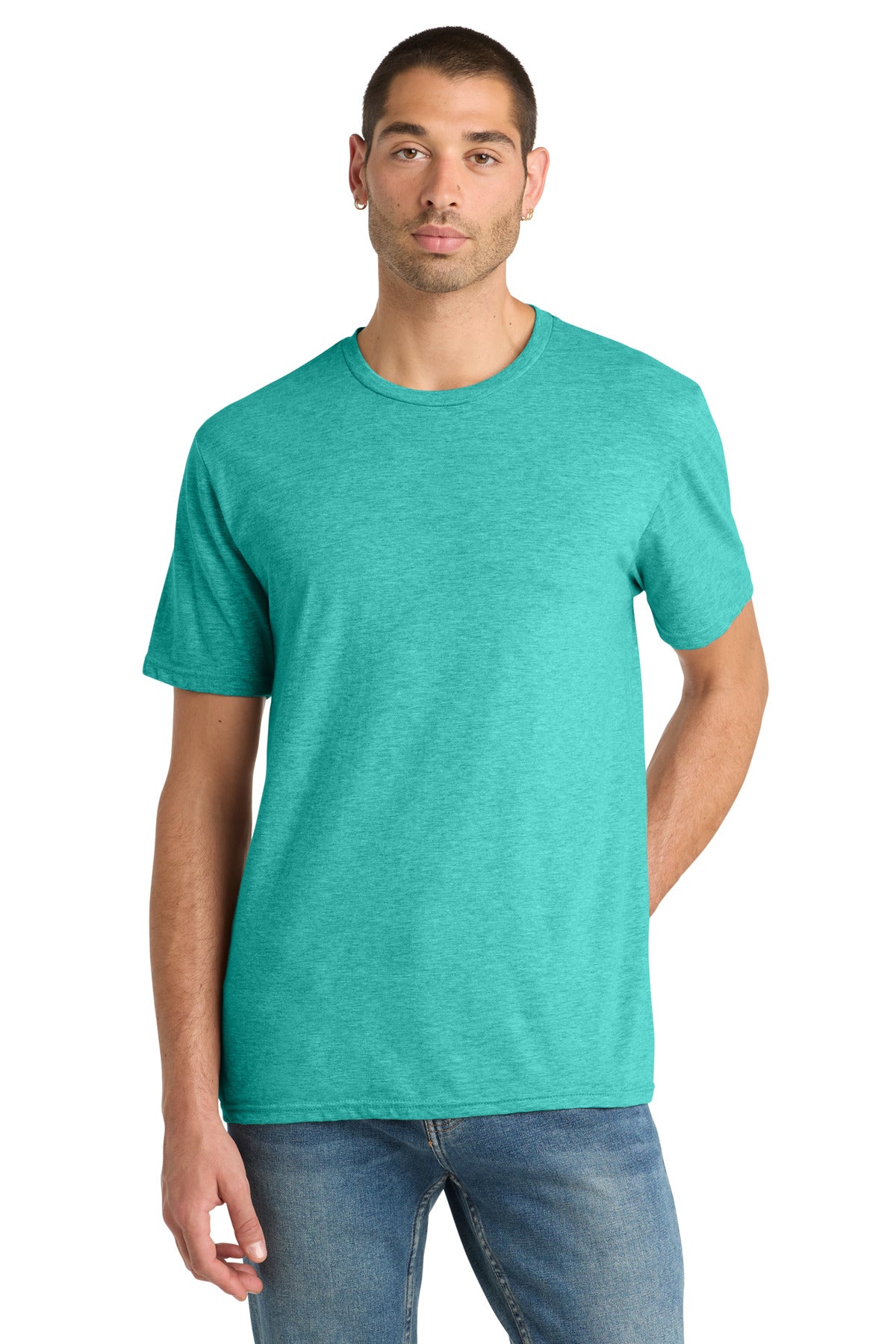District Perfect Blend CVC Tee. DM108 - Aqua Heather