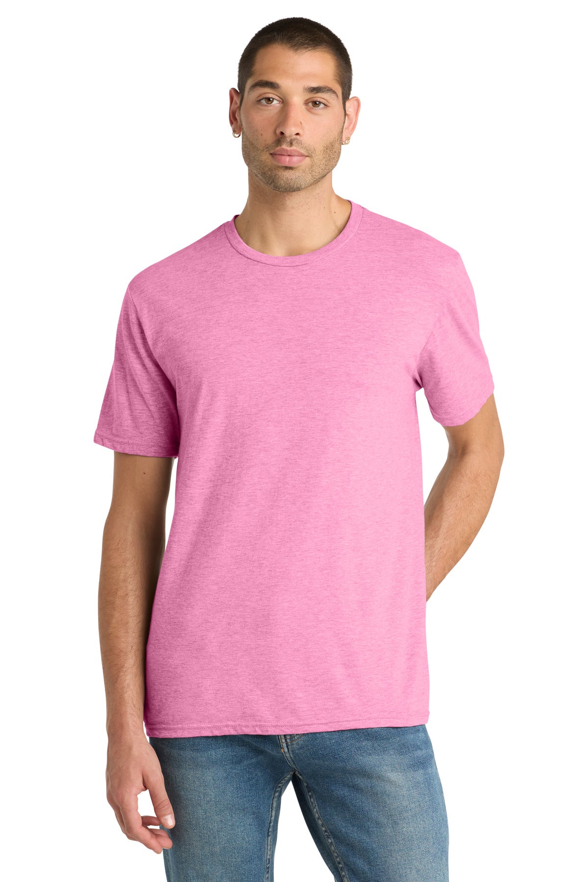 District Perfect Blend CVC Tee. DM108 - Awareness Pink Heather