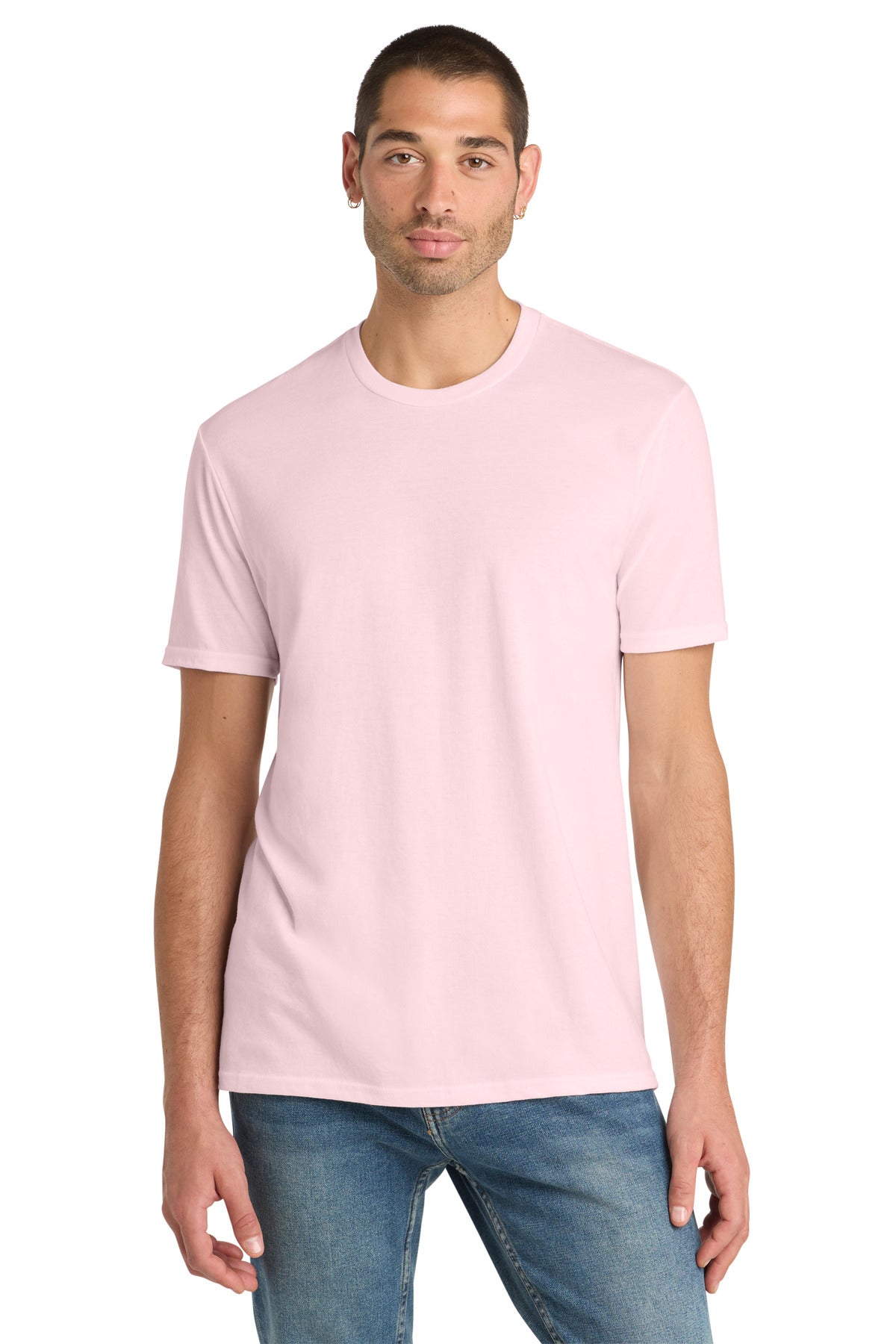 District Perfect Blend CVC Tee. DM108 - Carnation Pink