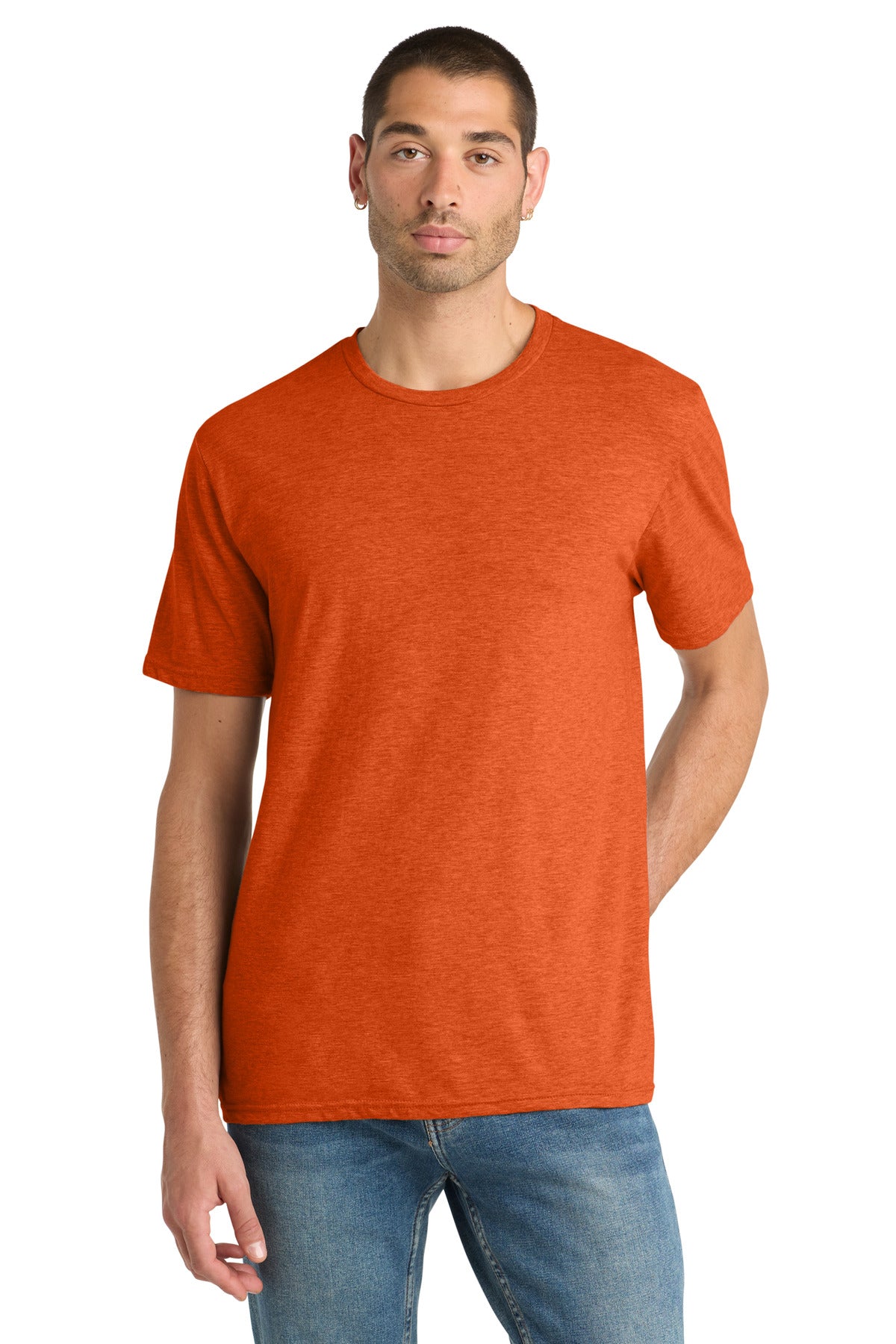 District Perfect Blend CVC Tee. DM108 - Deep Orange Heather