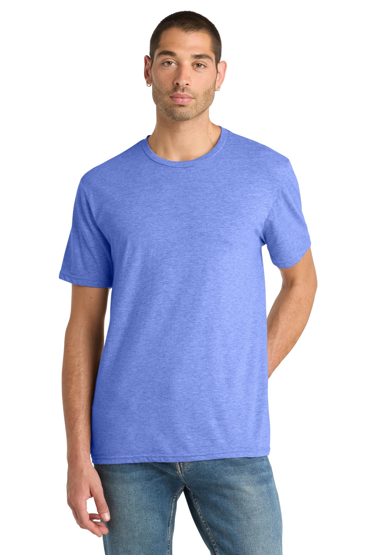 District Perfect Blend CVC Tee. DM108 - Electric Purple Heather