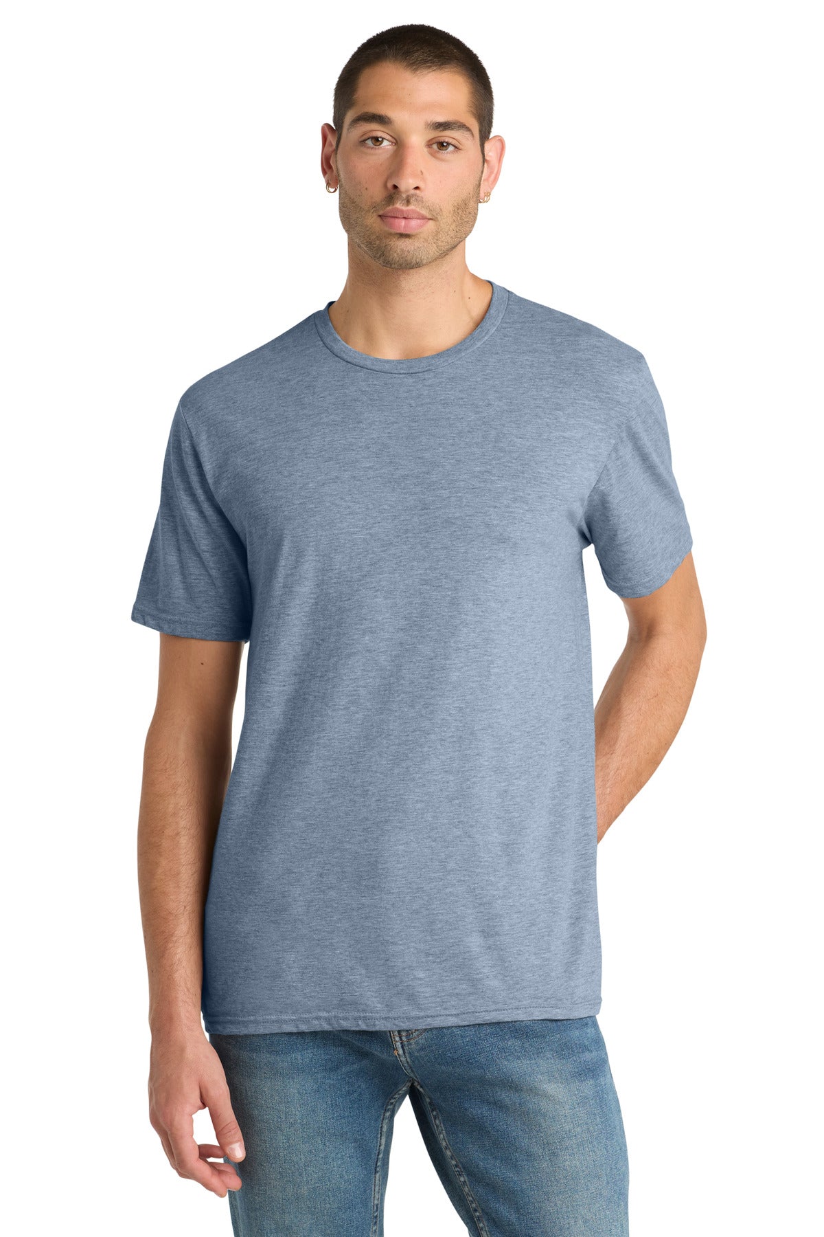 District Perfect Blend CVC Tee. DM108 - Flint Blue Heather