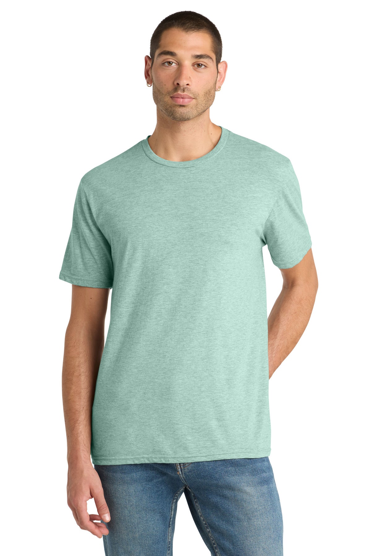 District Perfect Blend CVC Tee. DM108 - Heathered Dusty Sage