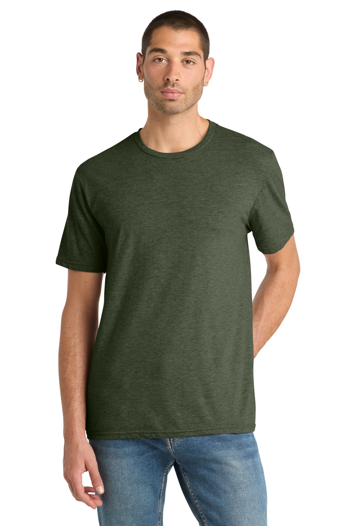 District Perfect Blend CVC Tee. DM108 - Heathered Forest Green