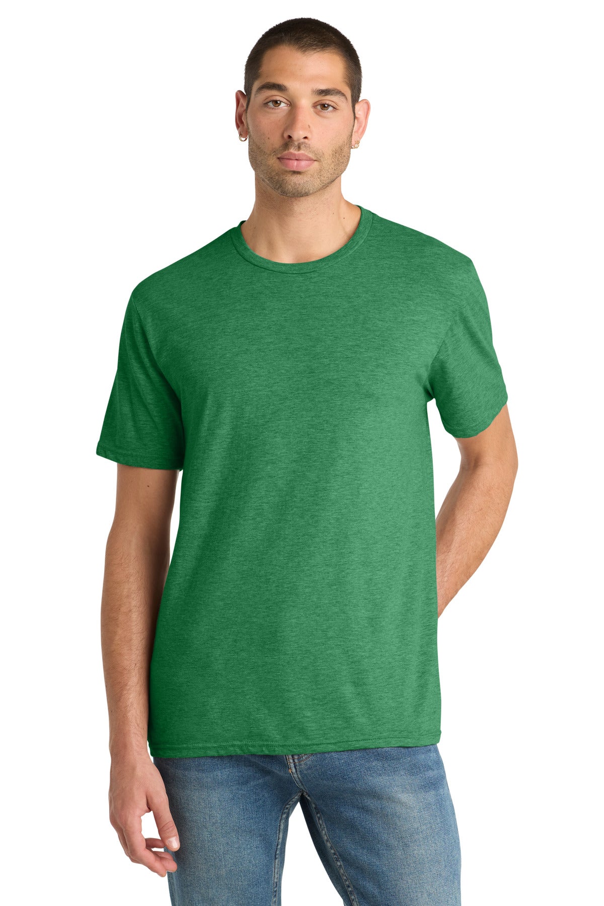 District Perfect Blend CVC Tee. DM108 - Heathered Kelly Green
